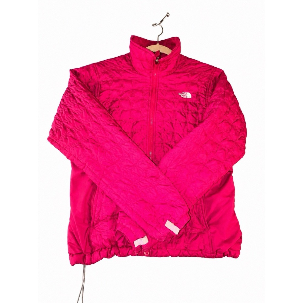 The North Face Womens M Pink Quilted Full Zip Hybrid Jacket Lightweight